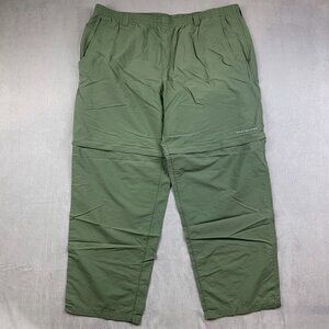 Columbia PFG Mens Convertible Pants 2XL Green Shorts Nylon Performance Fishing